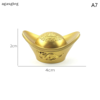 agasgbrg ทองปลอมจีนโบราณ yuanbao Ingot เครื่องประดับเฟิง Shui ขนาดเล็ก wealth GOLD Ingot ตกแต่งบ้านของขวัญ