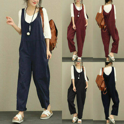 Redcloud ผู้หญิงชุดรอมเปอร์ผ้ายีนส์สุภาพสตรี Cami กระโปรงยาว Overalls จั้มสูทขนาดใหญ่