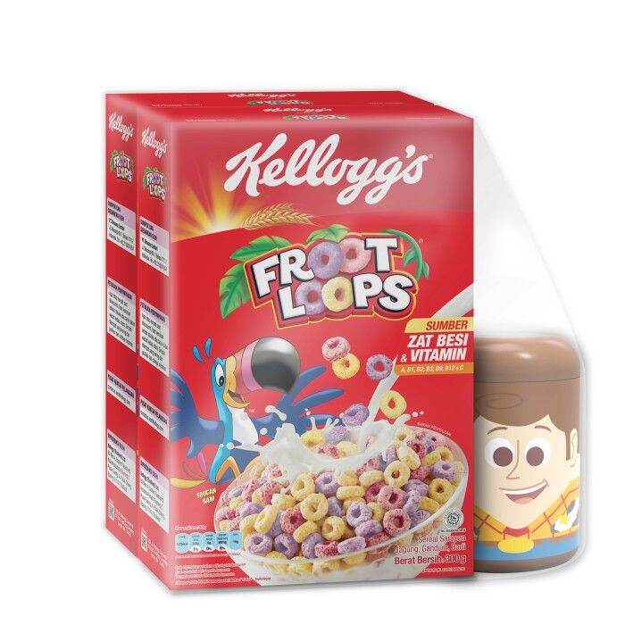 Kelloggs Froot Loops Sereal 2x300g Free Toy Story Cereal Cup Lazada