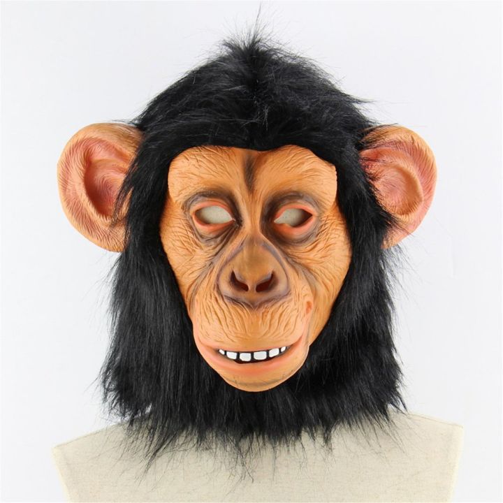ขายร้อนตลกหูใหญ่ลิงฮาโลวีนตลกสัตว์ฮู้ดคริสต์มาสลิงอุรังอุตังหน้ากาก