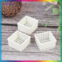 xuhaiy 3pcs 1/12 dollhouse กรอบพลาสติกขนาดเล็ก HAND-woven Storage Basket Decoration