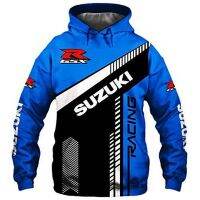 Suzuki มีฮู้ดใหม่2021 3D พิมพ์ลายเสื้อพูลโอเวอร์กีฬาสำหรับทั้งหญิงและชายเสื้อแจ็คเก็ตขี่จักรยานยนต์เสื้อกันหนาวแบบสวมหัวแนวสตรีทฮิปฮอป