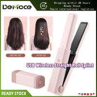 DeMoce ที่หนีบผมตรงไร้สายขนาดเล็ก Dual-Purpose Straight Splint Hair Curler Curling Iron Portable Hair Straightening Splint Bangs Curler Dorm Student USB