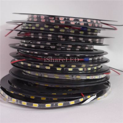 5M 5mm 5730 SMD LED Strip Black PCB Warm White Pure Pink Ice Blue RED Green 60LEDs/m IP66 Waterproof Light Strip 12V