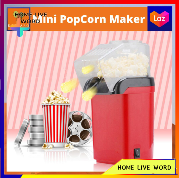 HLW Mini PopCorn Maker Oil Free Mini Hot Air Popcorn Machine Snack ...