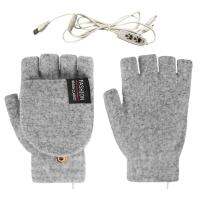 Heating Gloves USB Heated Mitten Knitting Design Hand Warmer Electric Typing Laptop Unisex Knitted Half Finger Winter Hands