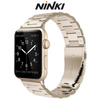 NINKI A Pple Watch 7สายโลหะ41มม. 45มม. ผู้หญิงผู้ชาย,สายสแตนเลสสำหรับ Apple Watch Series 7 Starlight Strap