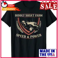 เสื้อยืดผู้ชายอเนกประสงค์พิมพ์ลายแฟชั่นสุดพิเศษ diddly squat FARM Speed และ Power Tractor farmer T-Shirt