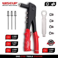 WISEUP Double Handle Hand Riveter Gun Hand Insert Rivet Nut Tool Stainless Steel Manual Home DIY Nails Gun For M2.4 M3.2 M4 M4.8