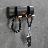 ☍ Folding Towel Hanger 2ways Installation Wall Hooks Coat Clothes Holder for Bathroom Kitchen Bedroom Hallway Black Gold CL-240