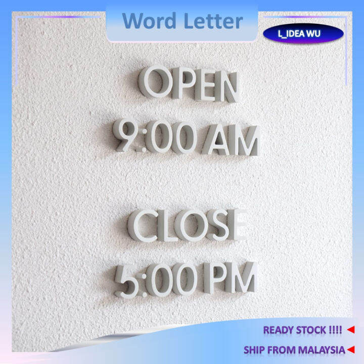 H5cm to 15cm Waterproof Alphabet ABC Letter Box Huruf Hiasan Dinding