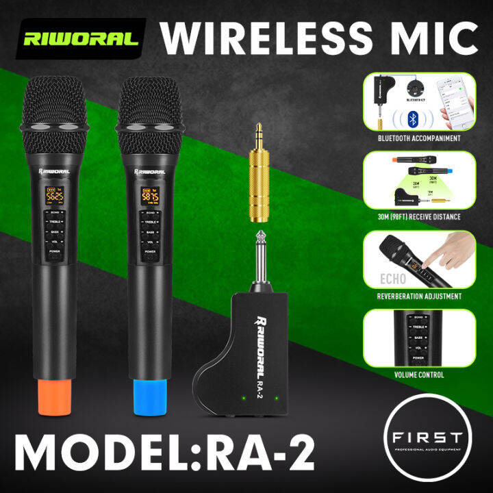 RIWORAL RA2 Ultra High Frequency Wireless Microphone Professional Dynamic Microphone Bluetooth