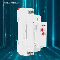 รีเลย์เวลา GRT8-A1 Ac/dc 12V-240V Mini Power On รีเลย์เวลาล่าช้า DIN Rail ประเภทสามารถตั้งค่าได้โดยลูกบิดแผง