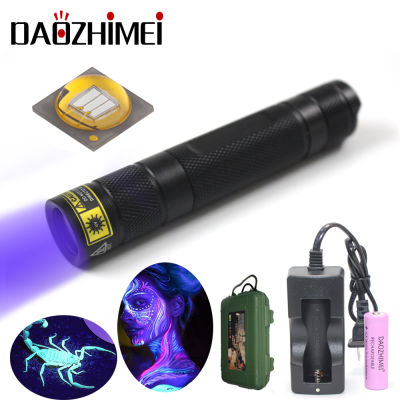 2021UV Flashlight 365nm Ultra Violets mini Ultraviolet Lanterna IP65 Waterproof Invisible Torch for Pet Stains Use 18650 battery