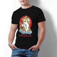 Catzilla Japanese T Shirt Cat Percent Cotton Men Tshirt Printed Tshirt