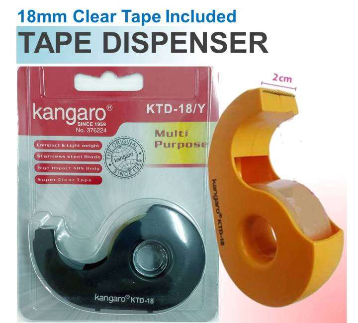 Kangaro Tape Dispenser KTD 18Y with 18mm Tape Lazada