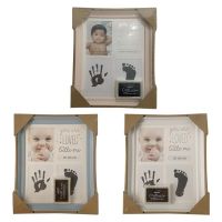 Newborn Hand and Foot Print Ornaments 12 Months Photo Frame with Craft Ink Pad Home Decoration Baby Kids Birthday Gift Flash Cards Flash Cards