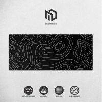 MD Custom  Mousepad Topographic Black Custom Printed Large Deskpad Gaming Stitched Edge Deskmat XXL