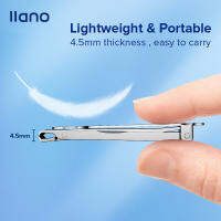 LLANO กรรไกรตัดเล็บแบบพับได้แบบพกพาเดินทางเล็บตัดสแตนเลสพับ Ultra-Thin เครื่องมือทำเล็บพร้อมพวงกุญแจ