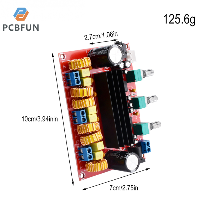 pcbfun-xh-m139บอร์ดเครื่องขยายเสียงซับวูฟเฟอร์แบบดิจิทัล2x50w-100w-2-1แชนเนล-dc-12-24v-ชิปภายในประเทศ