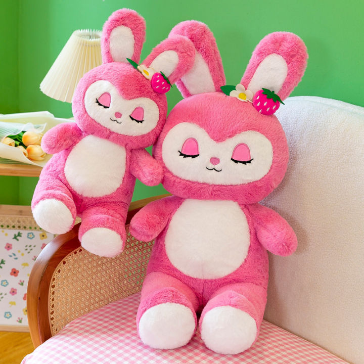 hot-ใหม่-strawberry-sleeping-rabbit-ของเล่นตุ๊กตากระต่ายน่ารักตุ๊กตาหมีของขวัญวันวาเลนไทน์