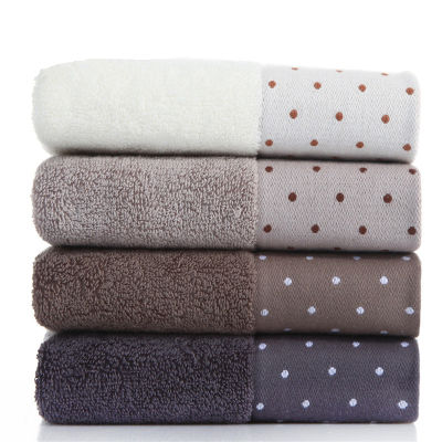 34x72cm 100% Cotton Dot Pattern Solid Color Soft Comfortable Men Women Bathroom Hotel Travel Hand Towel