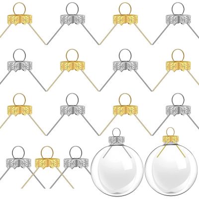 【CC】﹊  50PCS Round Ornament Caps Gold Removable Metal Hangers Cap Xmas New Year Ornaments