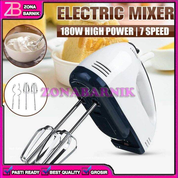 [zb] Hand Mixer Listrik Elektrik Pengaduk Pengocok Adonan Roti Kue 7