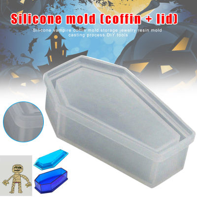 Silicone Coffin Mold Storage Jewelry Mould Casting Craft Halloween DIY ToolMold,MouldAccessoriesSilicone ,Coffin Shape,With LidJewelry Storage,Casting,Halloween, DIY Tool