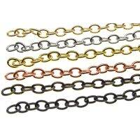 {LJYSA} 1เมตร7X9มม. โลหะเหล็ก Rolo Link Chains Bulk Gold Silver สีดำสร้อยคอโซ่กระเป๋าสำหรับเครื่องประดับทำ Z580