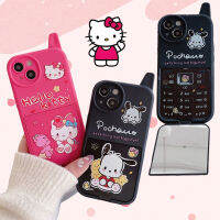 อะนิเมะ Hello s 14ศัพท์มือถือกรณี Kawaii Sanrio Pochacco กระจกป้องกัน Shell 13 12 11 Plus Pro Max ของขวัญของเล่น