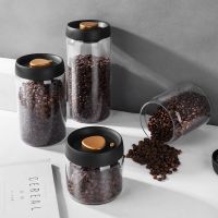 【DT】hot！ GIANXI Vacuum Sealed Jug Coffee Beans Glass Airtight Canister Kitchen Food Grains Candy Keep Fresh Storage Jar