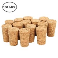 100Pcs Tapered Wine Cork Reusable ไม้ธรรมชาติ Corks Creative แบบพกพาปิดผนึกไวน์ Sper ขวดไวน์สำหรับขวด