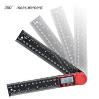 200mm Digital Protractor Inclinometer Goniometer Level Measuring Tool Electronic Angle Gauge Nylon Glass Fiber Angle Ruler