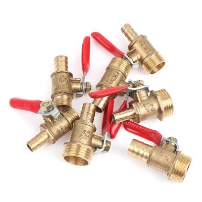 Brass Ball Valve Hose Barb 1/4" 3/8" 1/2" BSP Male Thread Connector Pipe Adapter 8mm  10mm  12mm Plumbing Valves