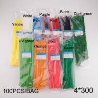 100Pcs 4*300 12 inch Cable Tie Colorful Self-Locking Nylon Wiring Accessories Red Green Black White Cable Management