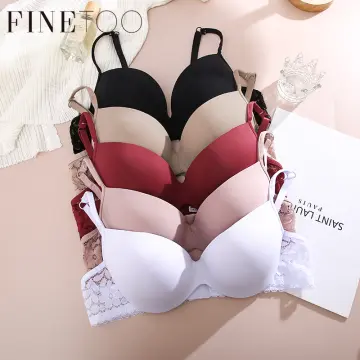 Sexy Deep V Bras Women Patchwork Lace Seamless Solid Color