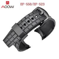 Rubber Resin Watchband for Edifice EF-550 / EF523 Buckle Men Sport Replace Band Accessories