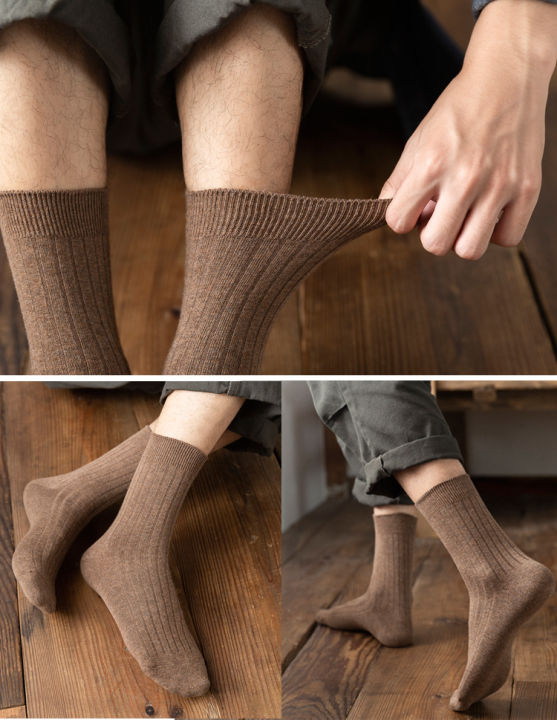 ถุงเท้าสีพื้น-ผ้านุ่ม-ใส่สบาย-ใส่ทำงานหรือออกกำลังกายได้-ถุงเท้าข้อยาว-สไตล์มินิมอล-คุณภาพดี-พร้อมส่ง-l-jordan