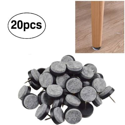 ♨✇ 20Pcs Round Nail-on Furniture Felt Pad Slider Glide Pad Reduce Noise Floor Protector for Cabinet Sofa Couch Chair Table Leg Feet