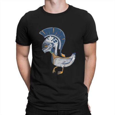 Duck T-Shirt Men Spartan Helmet Vintage Cotton Tees O Neck Short Sleeve T Shirt Graphic Printed Clothing XS-4XL-5XL-6XL