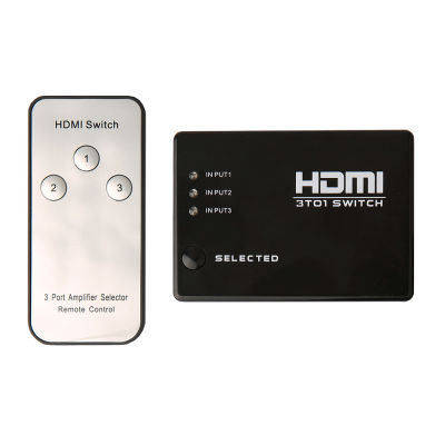 HDMI Switch สวิทย์ เลือก สลับ ช่องสัญญาณ HDMI 3 ช่อง ออก 1 ช่อง แบบมีรีโมท สินค้าพร้อมส่ง