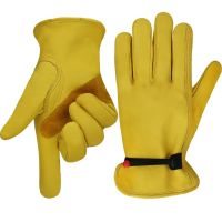 Heavy Duty Gardening GlovesCowhide Leather Blending Gloves for Garden Yard Pruning-Trimming Use