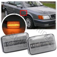 2PCS For Audi 100 200 C3 C4 A6 S6 4A/C4 80 90 B2 B3 B4 Cabriolet Coupe V8 4000 LED Dynamic Side Marker Light Turn Signal Lamp Bulbs  LEDs HIDs