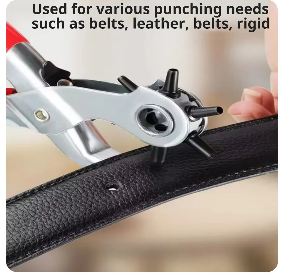 Leather Hole Punch Leather Tools Multifunctional Ordinary Carbon Steel Belt Puncher  Punching Tool Belt Hole Puncher Crafts Tool