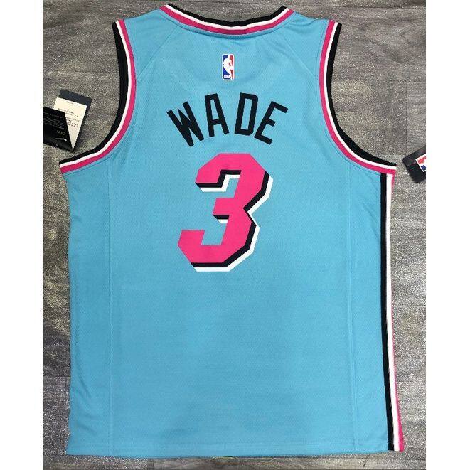 เสื้อกีฬาบาสเก็ตบอล-nba-รุ่น-heat-3-wade-ปี-2020-สีฟ้า-และสไตล์อื่น-ๆ