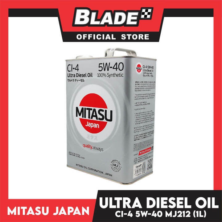 Mitasu MJ212 CI-4 5W-40 Ultra Diesel Oil 100 Synthetic 4L for Diesel ...