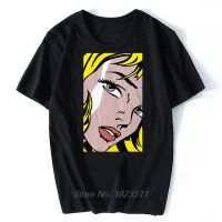 Pop Art Girl Face T เสื้อ Pop Art Girl Face Roy Literno เสื้อยืดแฟชั่นผู้ชายผ้าฝ้าย O-Neck Tshirt อะนิเมะตลก Tees เสื้อยืดคุณภาพสูง