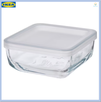 กล่อง กล่องเก็บอาหาร แก้ว พร้อมฝาปิดพลาสติก ความจุ 0.5 ลิตร BESTÄMMA บิสเต็มมา (IKEA)
