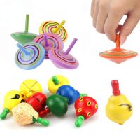 【DT】 Cute Wooden Colorful Spinning Top Fruits Gyro interesting Novelty toys Children Kid Educational Montessori Classic Toy  hot